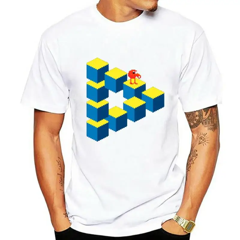 

Camiseta Q bert pixel art para hombre, camisa para mujer