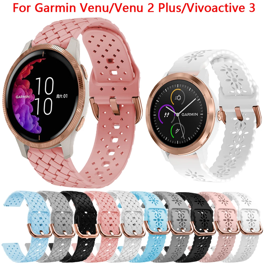 

Silicone Starp Band For Garmin Venu 2 Plus SQ 20mm Soft Wristbands Vivoactive 3 3t Vivomove HR 245 Smart Watch Easyfit Watchband