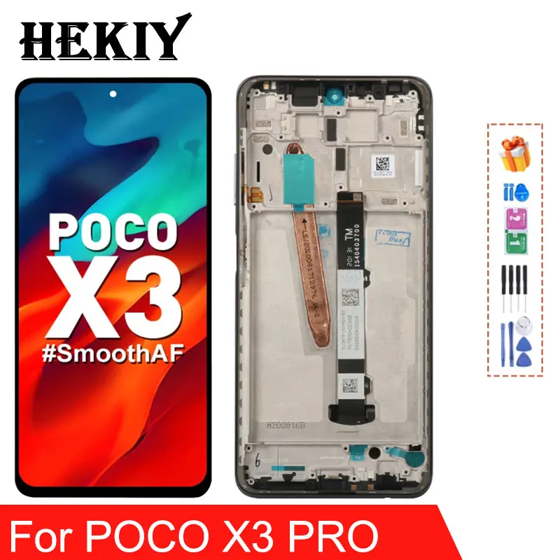 

Оригинальный ЖК-дисплей 6,67 дюйма для Xiaomi POCO X3 Pro, сенсорный экран для POCO X3, ЖК-дигитайзер в сборе, дисплей POCO X3 M2102J20SG