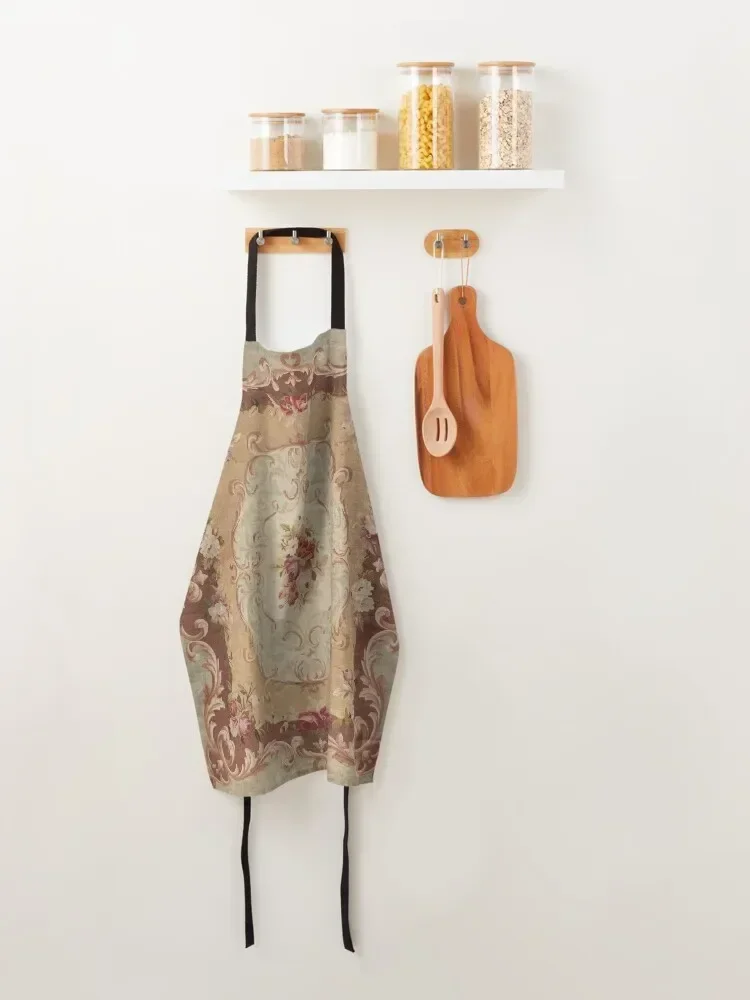 Античный французский фартук с розами и цветочным принтом художника кухонный для