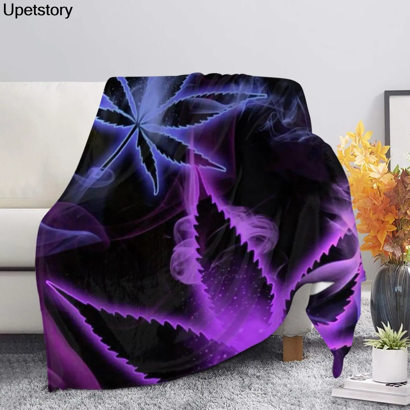 

Upetstory, детское одеяло из микрофибры с принтом марихуаны в психоделическом стиле, специальное меховое одеяло, диван-кровать, одеяло для сна