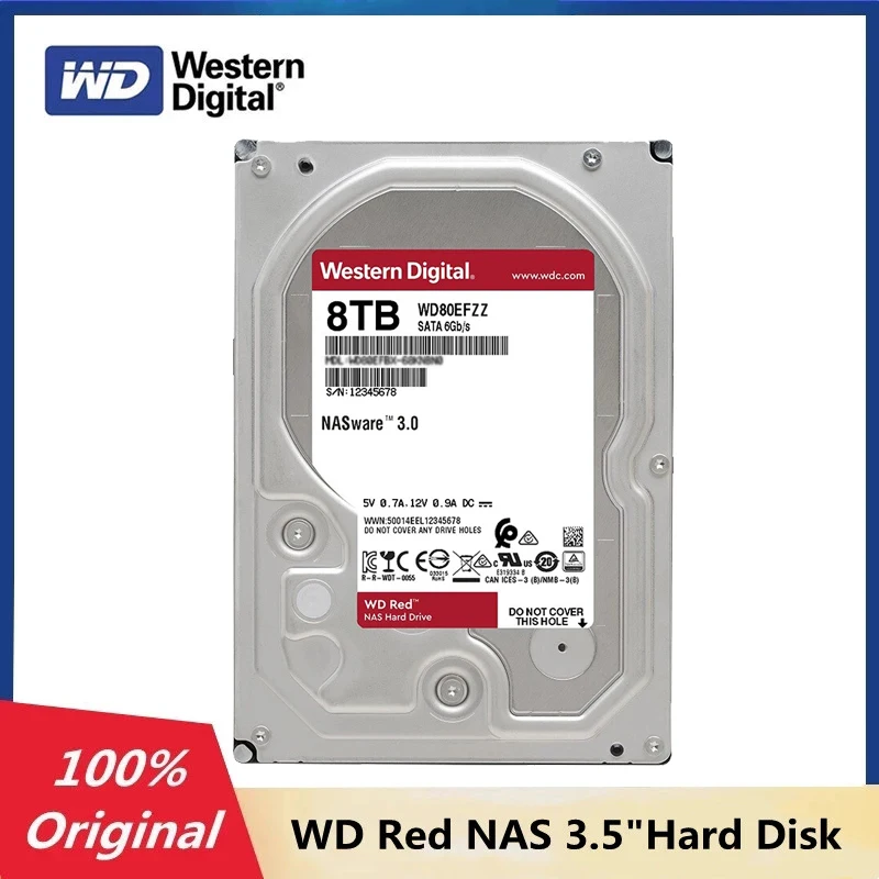 

New Western Digital WD Red Pro NAS 8TB Internal Hard Drive HDD 7200 RPM SATA 6 Gb/s CMR 3.5" HDD Original