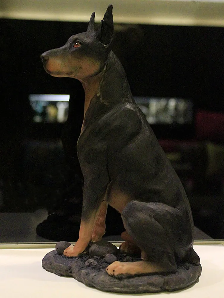 Фото Домашний декор, украшения Doberman, имитация животного, дизайн собаки с базовыми фигурами, украшения для дома, аксессуары для комнаты, миниатюры №4
