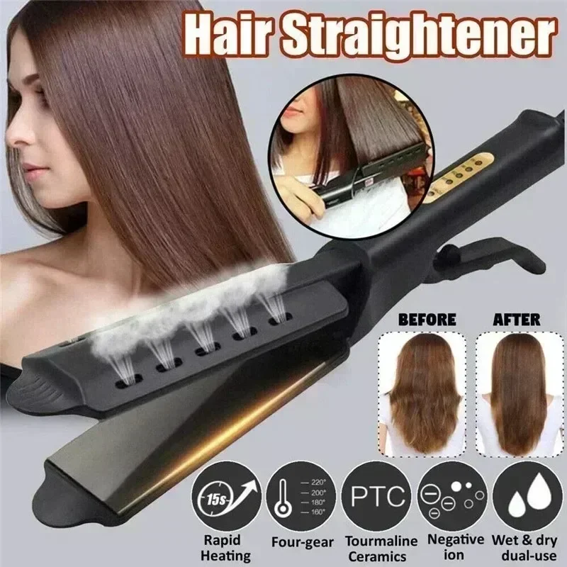 

Выпрямитель для волос четырехступенчатый с регулировкой температуры керамический турмалиновый ионный утюжок для волос выпрямитель для женщин широкая панель