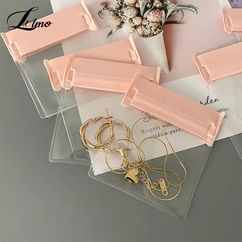 

5pcs Transparent PVC Jewelry Pouches Bags Anti-Oxidation Storage Bag For Earring Necklace Rings Bracelet Display Packaging