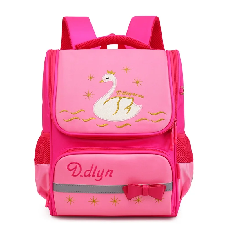 Grade 1-5 Children British Style Swan Astronaut Cartoon Backpacks New Girls Boys Cute Large Capacity Bow Students Schoolbags Hot