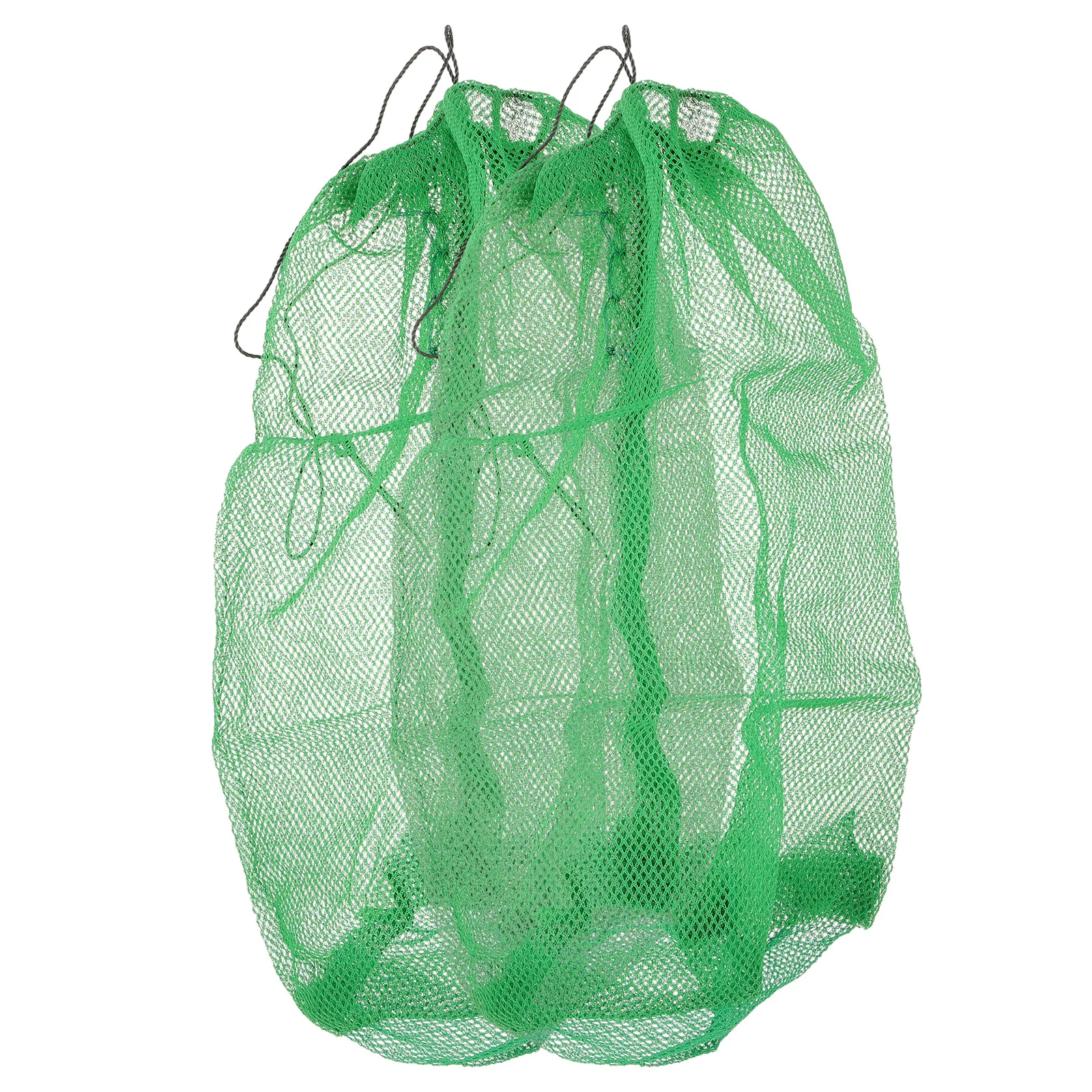 

2 Pcs Portable Fishing Net Bag Storage Replacements Folding Large Capacity Drawstring Pouch Nylon Bags