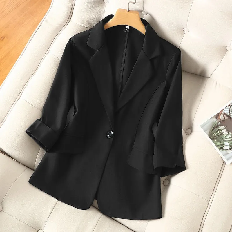 Blazer for Women 2023 Spring and Autumn New Temperament Blazer Women Slim Fit Solid Color Jackets for Women