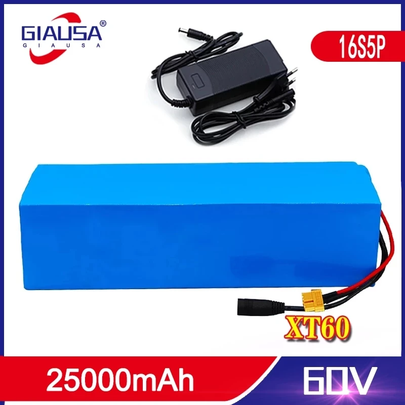 

GIAUSA 60V 25Ah E-bike battery 18650 16S5P li-ion battery pack bike conversion kit 800W 1000w BMS Protection