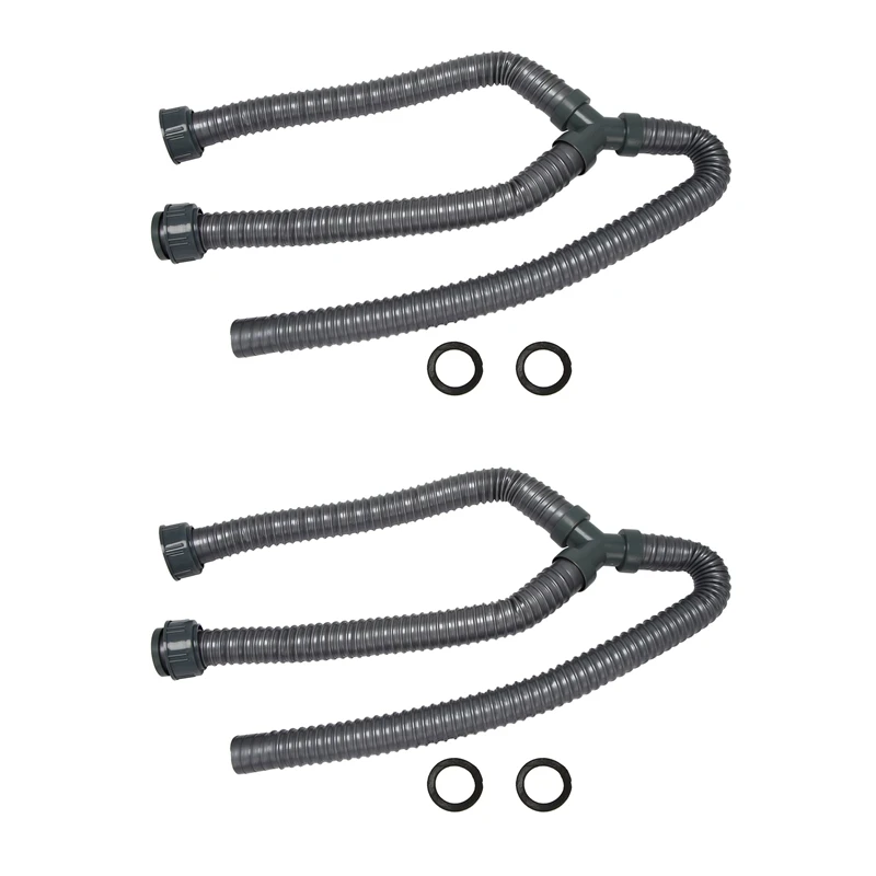 

2X 3.3Ft Washing Machine PVC Y Shaped Drain Discharge Hose Washer Pipe Connector