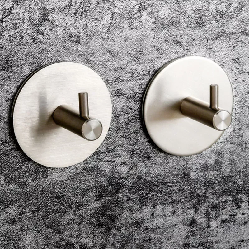

304 Stainless Steel Black Robe Bathroom Hooks Self-Adhesive Wall Hook Towel Coat Handbags Key Storage Hook Multi-Purpose Hooks