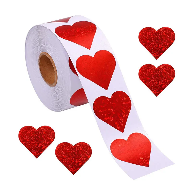 

500pcs Red Heart Sticker for Valentine's Day Cute Paper Packaging Sticker Valentine's Love Decorative Stickers 1inch Gift Deco