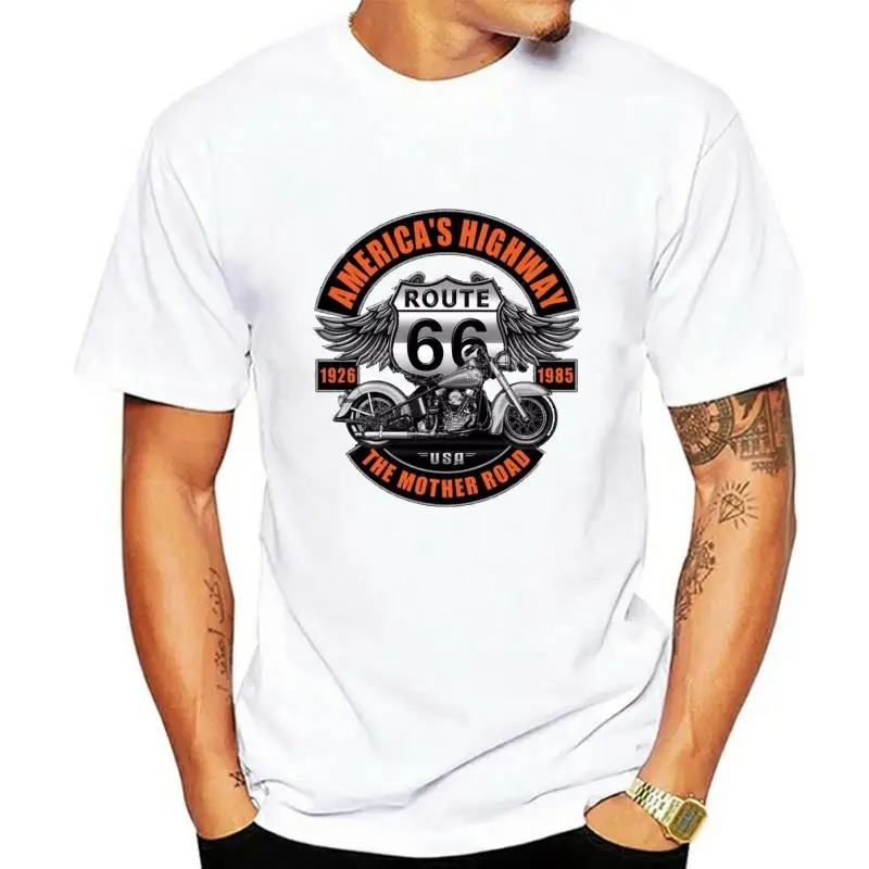 

2022 Hot Sale New Men America Highway Route 66 T-shirt Motorcycle USA Mother Road 1926 Shirt Gray Summer Fashion Funny