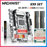 machinist x99 motherboard set with xeon e5 2670 v3 lga 2011 3 cpu 2pcs 8gb 16gb 2133mhz ddr4 memory four channel x99 k9