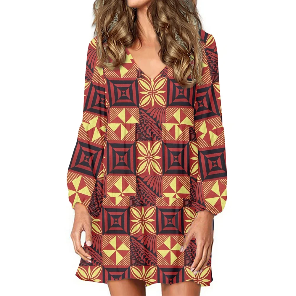 Оптовые цены осеннее платье полинезийское этническое самоанское Фиджийское с