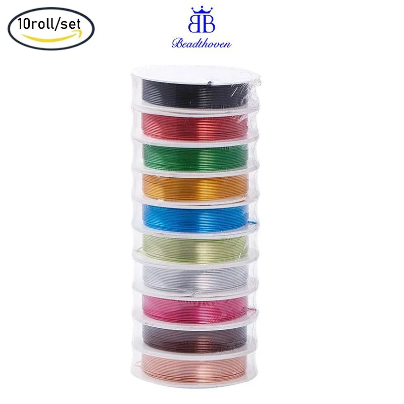 

10PCS 0.8mm Aluminum Craft Wire Flexible Artistic Floral Colored Jewely Beading Wire 5m/roll DIY Making Birthday Gift