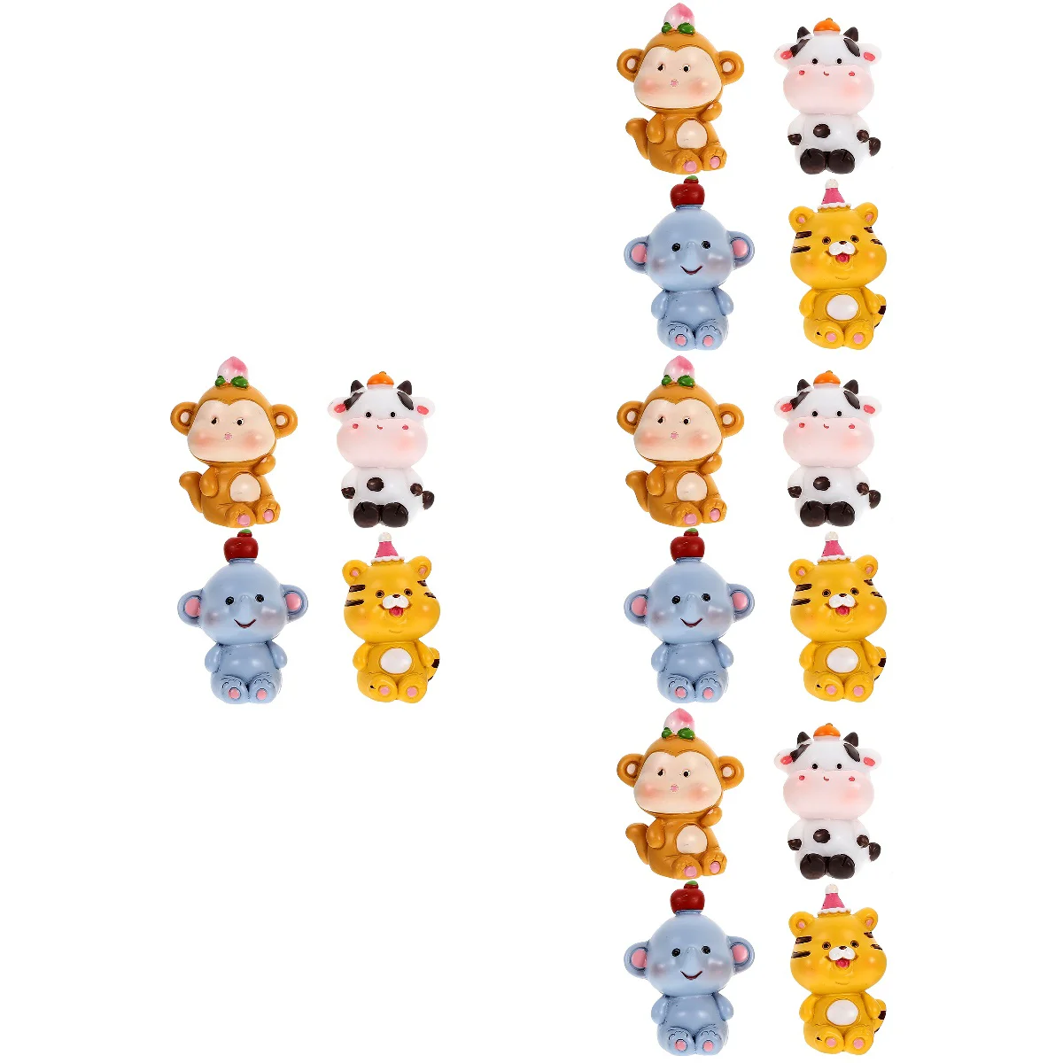 

16 Pcs Animal Cake Decoration Micro Toys Small Animals Resin Fake Miniature Figurines