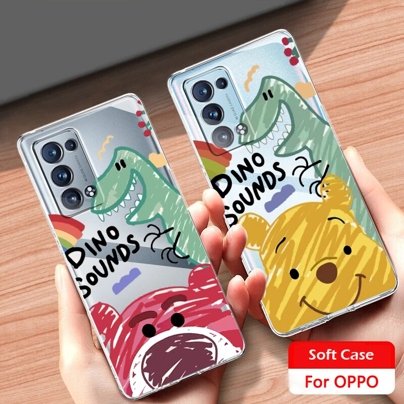 

Winnie the Pooh Bear Disney For OPPO Find X5 X3 F21 Neo Lite A96 A57 A74 A76 A72 A55 A54S A53 A53S A16 S A9 Transparent Cover