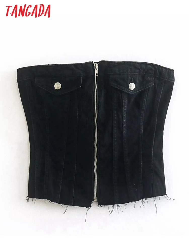 

Женский укороченный топ на молнии, без рукавов, с открытой спиной