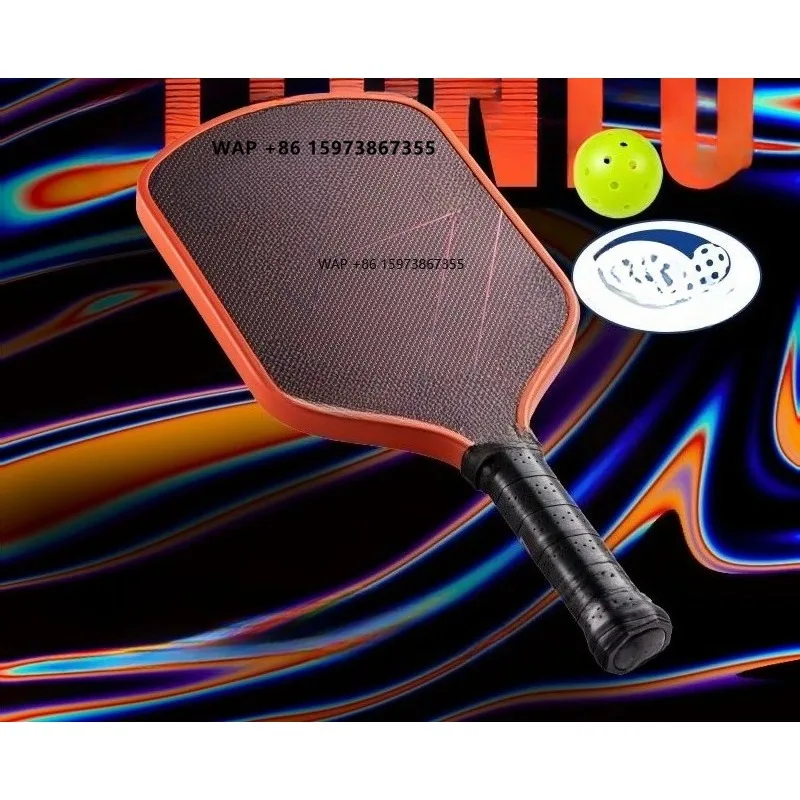 Фото Теннисная ракетка для пиклбола TITAN1.0-USAPA Approved Orange/Pink/Light Blue Gen 2 16mm из углеродного волокна и титана №1