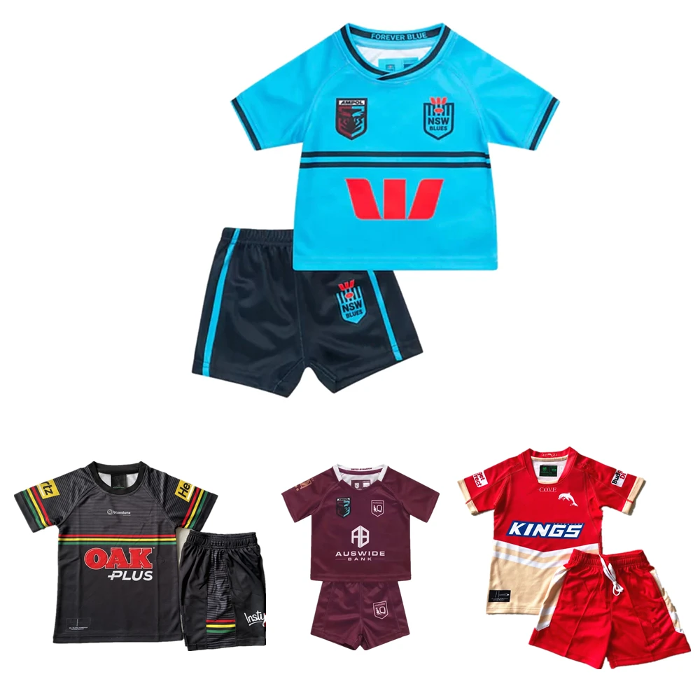 

kids QLD Maroons rugby jersey 2023 2024 NSW Blues children rugby shirt Australia Dolphins youth jerseys PENRITH PANTHERS t-shirt