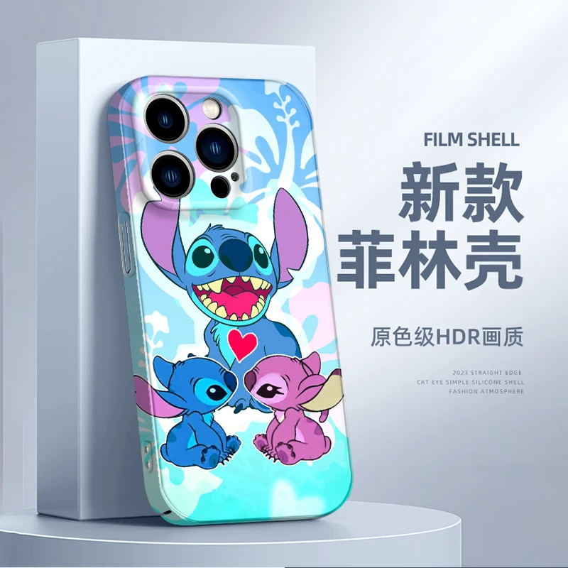 

Stitch Anime Cute Lilo For Apple iPhone 14 13 12 mini 11 8 7 X XR XS MAX Pro Plus Feilin Film Hard Luxury Phone Case Coque Capa
