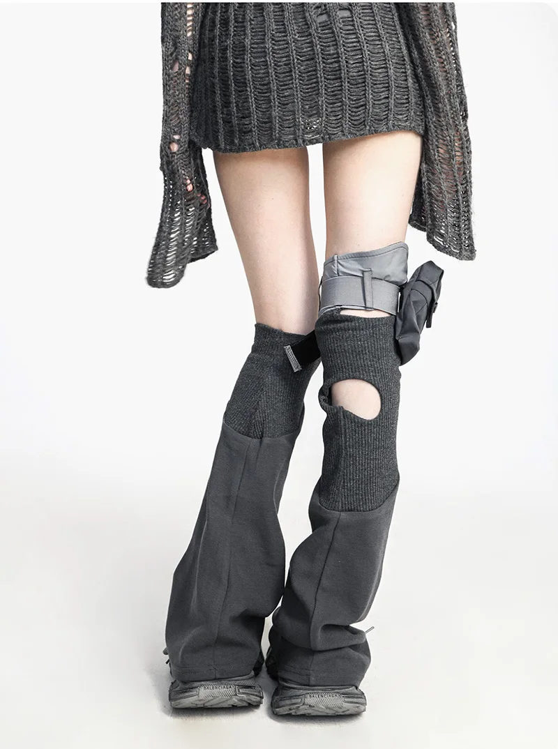 Женские Теплые Гетры В Стиле Киберпанк Y2K Асимметричные Чехлы Для Ног С