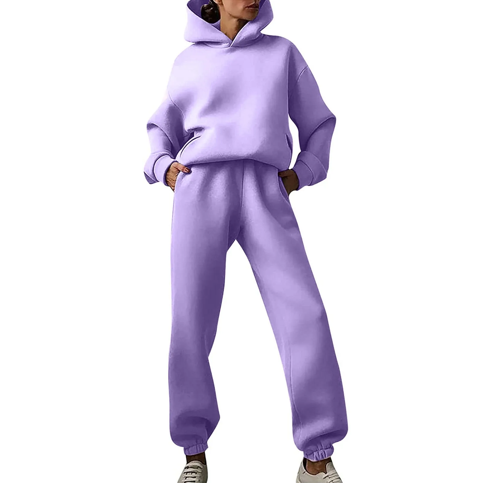 

2 Piece Sets Women Thickened Tracksuit Autumn Winter Warm Hoodies Top Pant Suits Sweatshirts Jogging Pant Outfits Sweatpants