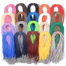 10PCS/Lot 1.5mm Black Brown Colorful Leather Cord Adjustable Braided 45cm Rope For DIY Necklace Bracelet Jewelry Making Findings