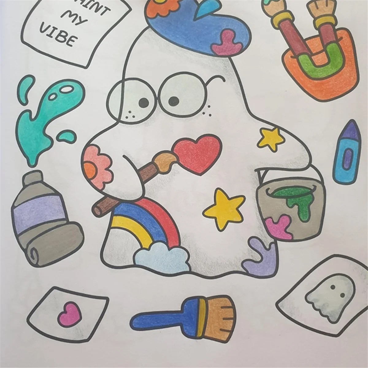 Книжка-раскраска Spooky Cutie для взрослых и подростков с очаровательными жуткими