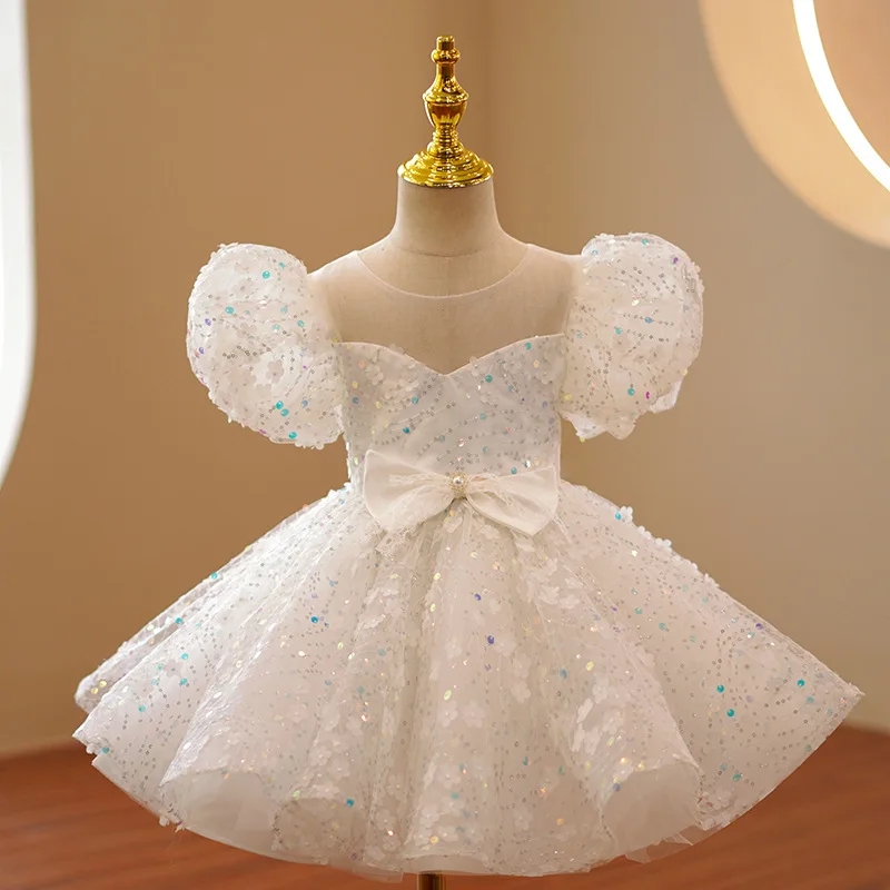 

Dress for Flower Kid Wedding Party Catwalk Show Little Girl Ball Gown Children's Host Princess Dress Piano Performance Costume