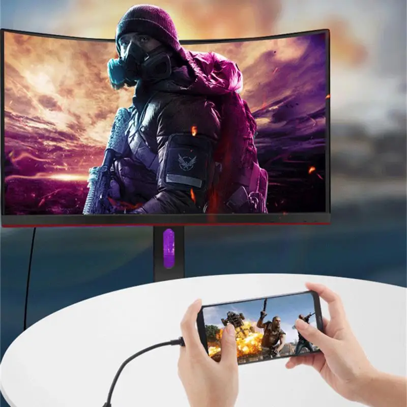 

Адаптер для телевизора 4K Type-C в HDMI-совместимый HD-кабель USB 3,1 в HDTV-совместимый конвертер для MacBook ПК ноутбука планшета Huawei