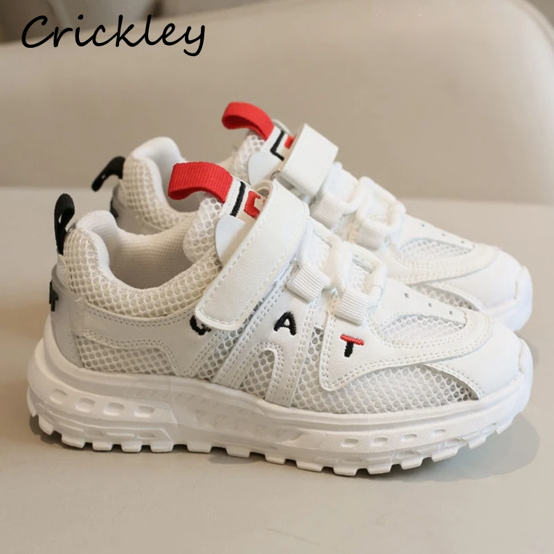 

2022 Mesh Kids Sneakers Spring Summer Patchwork Sport Shoes For Girls Boys Sport Shoes Soft Anti Slip Children Running Shoes