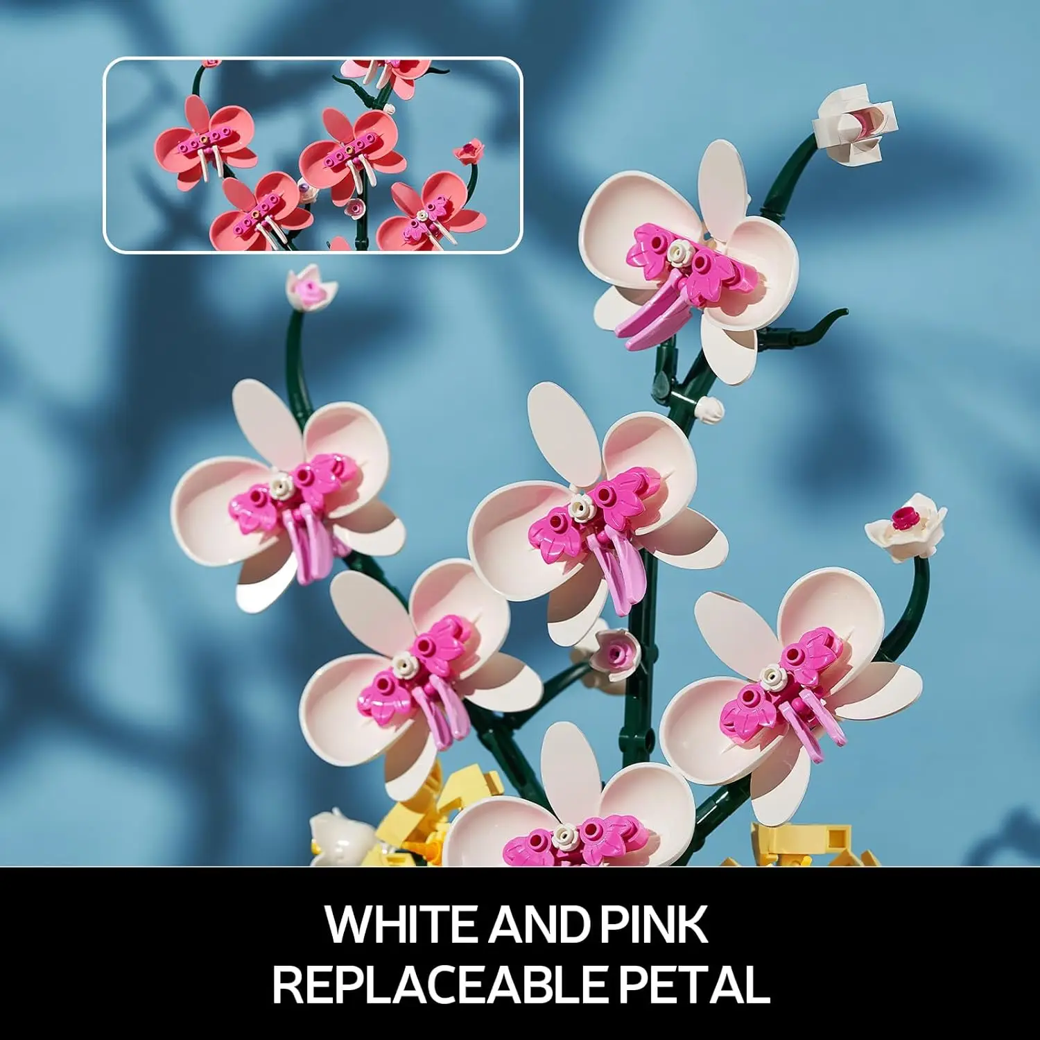 Moc орхидеи в горшке строительные блоки суккуленты модель сборе кирпичи для