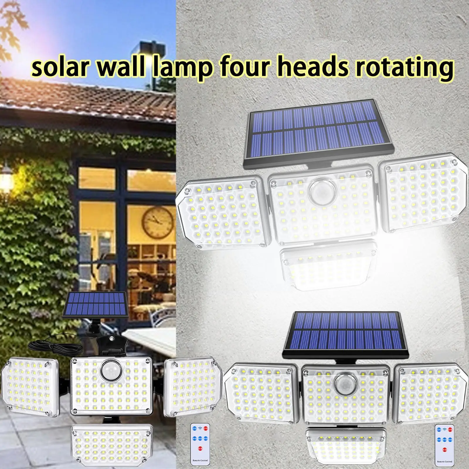 

Настенный светильник с пассивным ИК датчиком движения, на солнечной батарее, 182 светодиодов