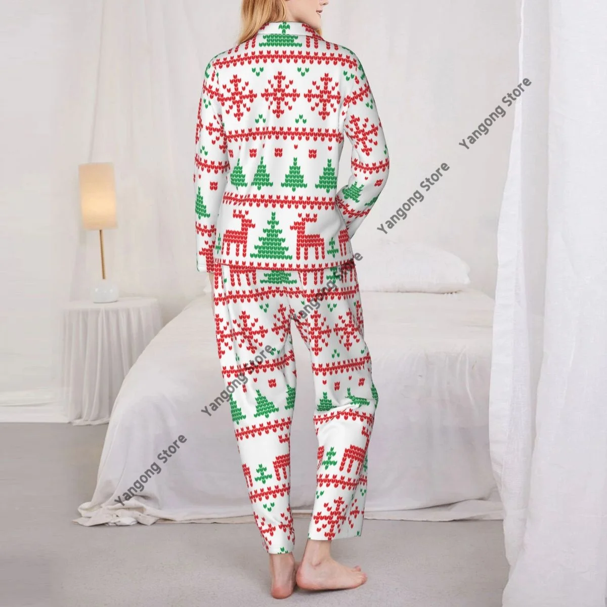 Весенне-осенние брюки с длинными рукавами пижамный комплект одежды для дома