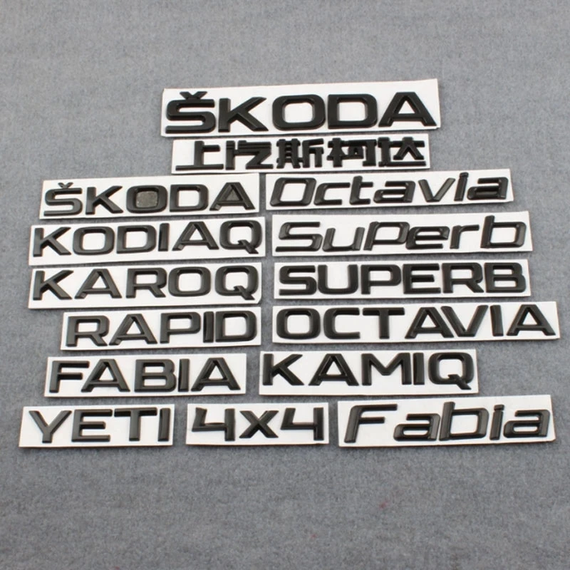 

4X4 FABIA KAMIQ KAROQ KODIAQ OCTAVIA RAPID SUPERB YETI letter logo car sticker for Skoda series modified rear trunk accessories