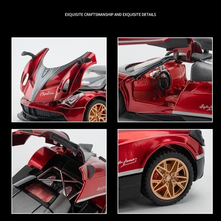 1:32 Pagani Huayra BC Суперкар из сплава модель литья под давлением звуковая и световая