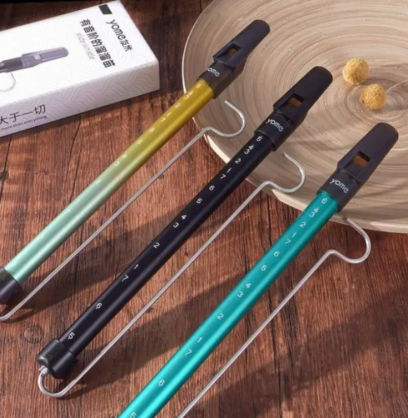 

Fun Yoyo Flute Tie Rod Slide Whistle with Scale Professional Small Musical Instrument Classical Music Piccolo Toy Children Gifts