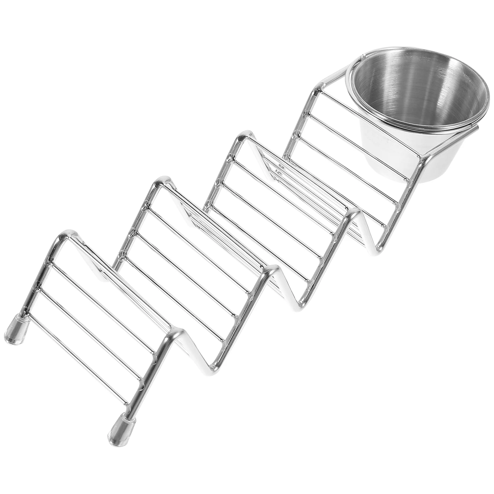 

Taco Storage Rack Taco Stand with Sauce Cup Stainless Steel Taco Holder for Restaurant Party