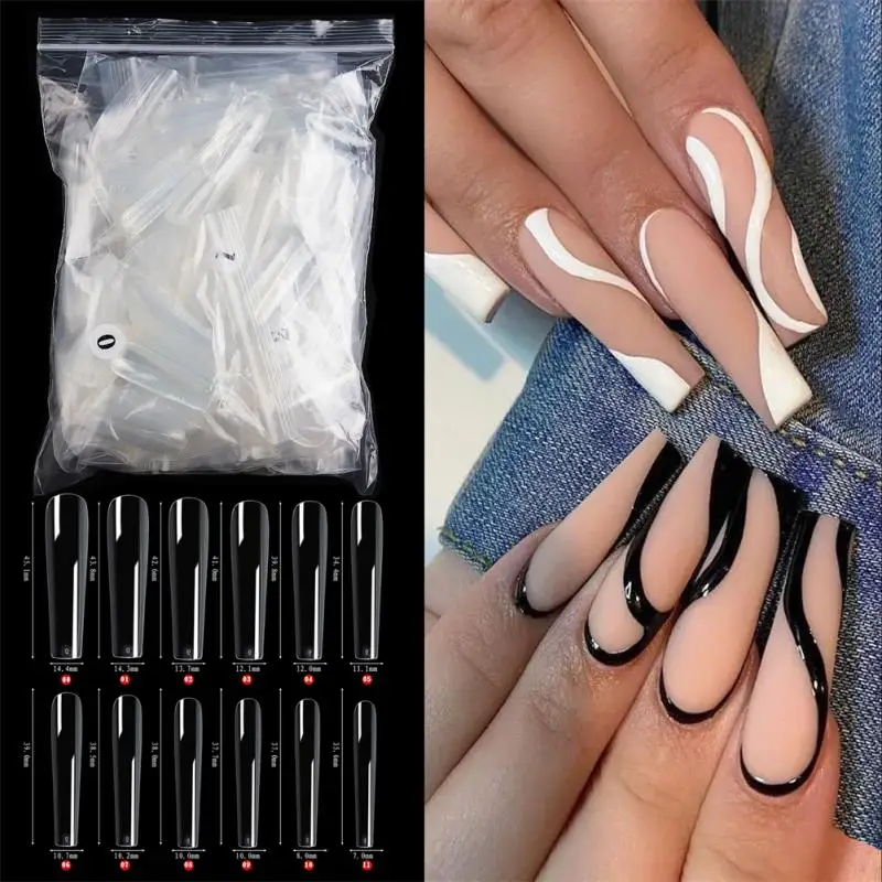 

504 шт. накладные ногти для французского маникюра акриловый УФ-гель полное покрытие ногтей маникюрный наконечник для французского маникюра ...