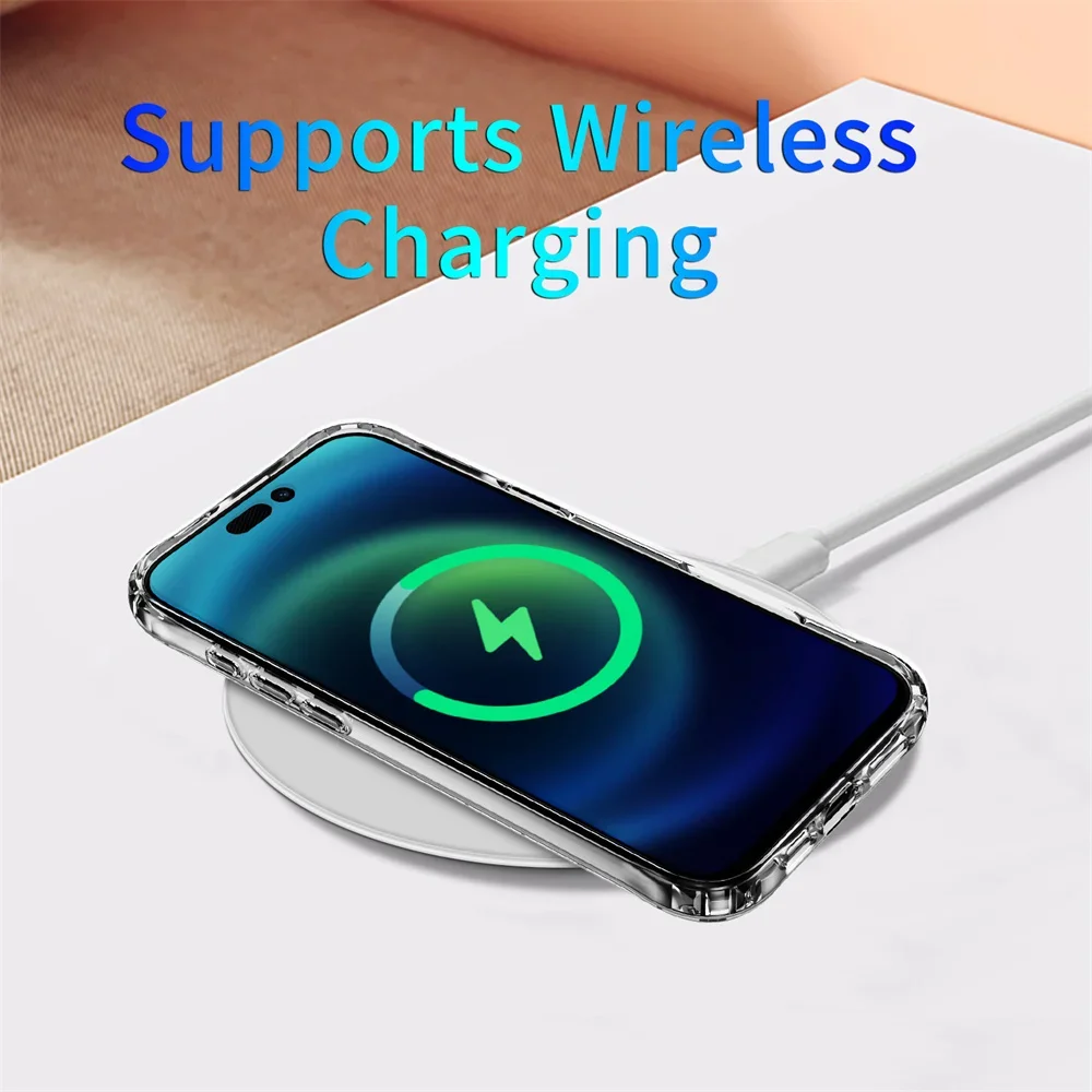 Модный кристально чистый чехол для iPhone 16 15 Pro Max с магнитной беспроводной зарядкой