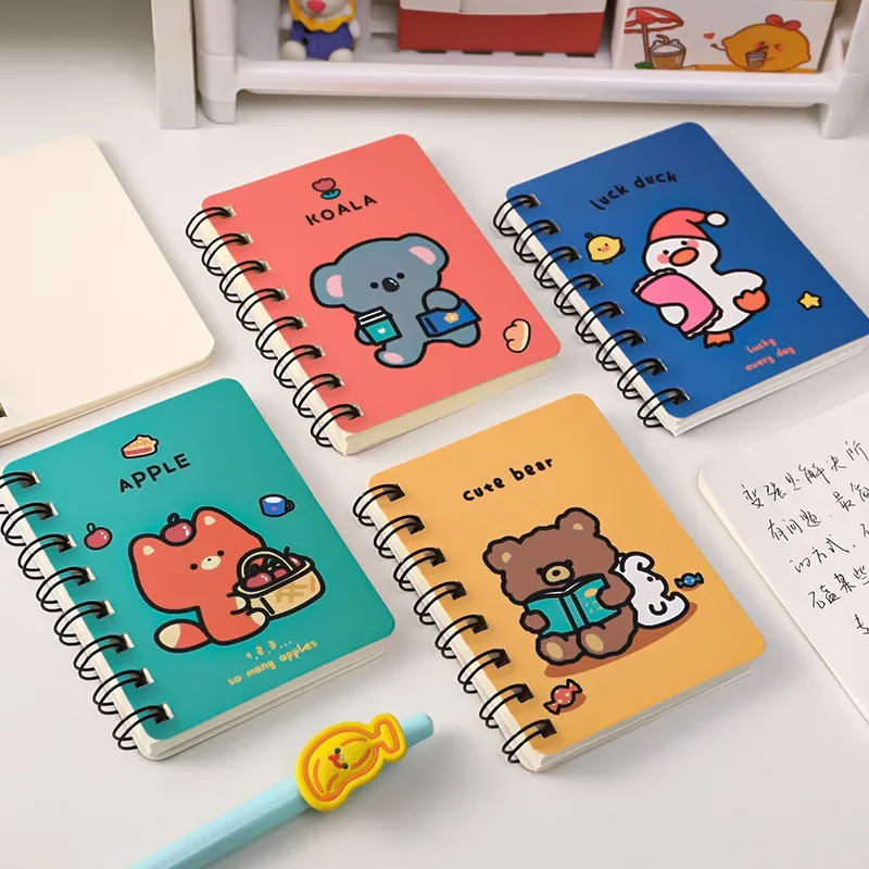 

Notebook Cartoon Planner Paper Organizer Note Supplies Blank School Cute Kawaii Mini Weekly Animals Time Daily Book Spiral