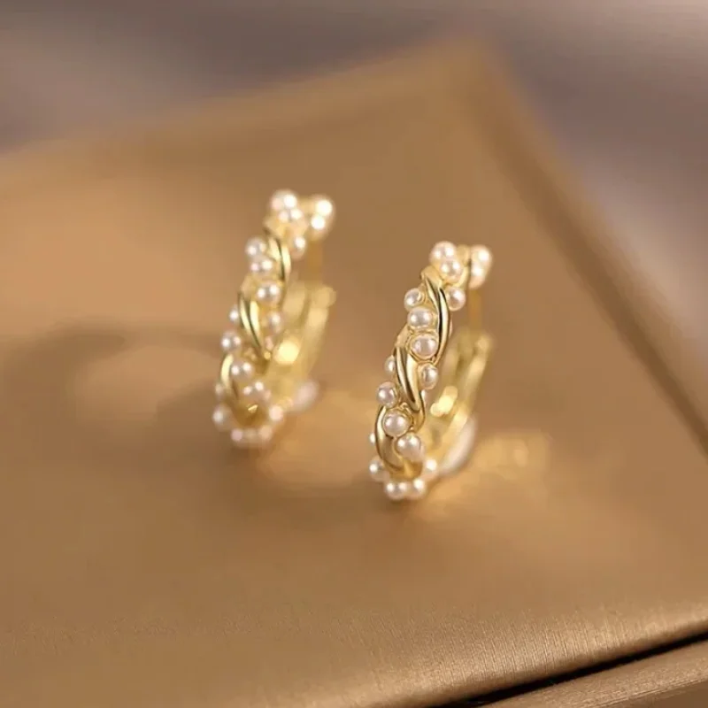 CAOSHI Изящные серьги-кольца с искусственным жемчугом изящные женские ювелирные