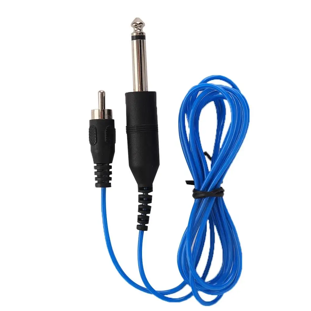 

Ultra-fine Tattoo Machine Hook Line Straight Plug RCA Interface Durable Clip Cord Blue