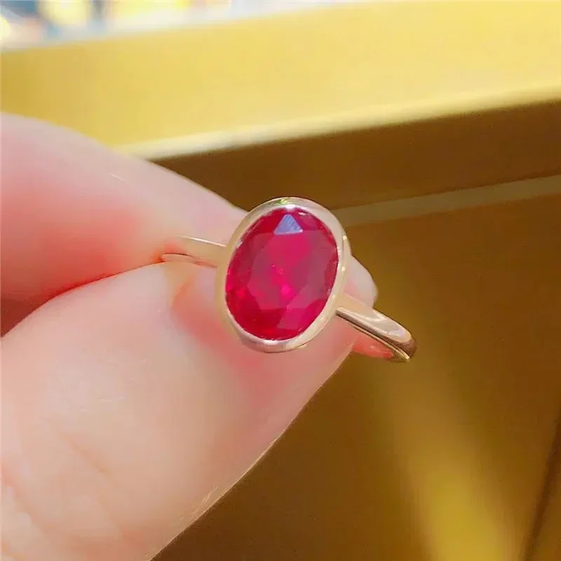 585 фиолетовое позолоченное 14K розовое золото инкрустированное овальное простое