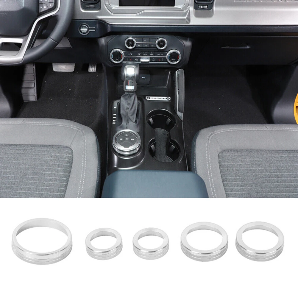 

Durable Audio Switch Knob Ring Cover Trim Accessories Button Ring Trim Decoration Parts For Ford Bronco 2021 2022