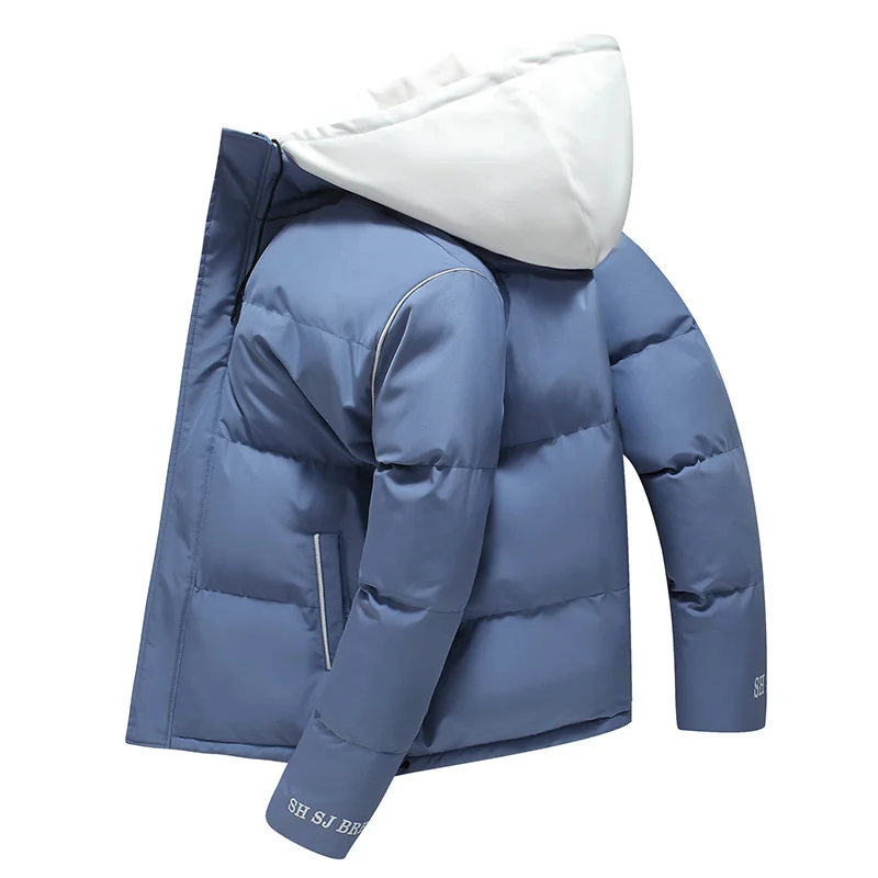 

Parkas Winter Padded Jackets Men Thickened Jacket Warm Hooded Coats Casual Solid Color Jacket Male Outdoor Outerwear Fashion