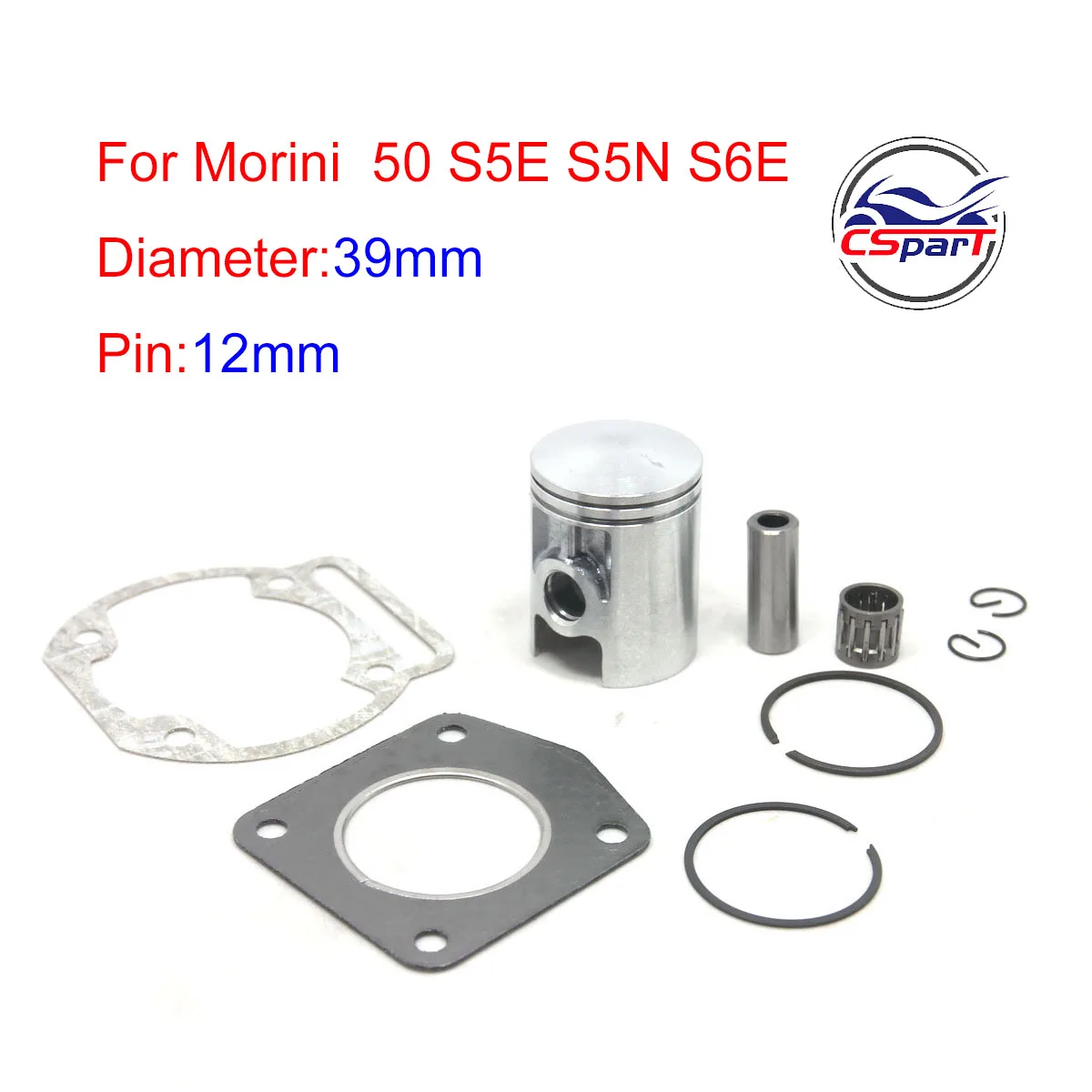 

39MM 12MM Piston Ring Bearing Gasket Kit For Morini 50 50CC S5E S5N S6E Mini Moto Dirt bike Cross