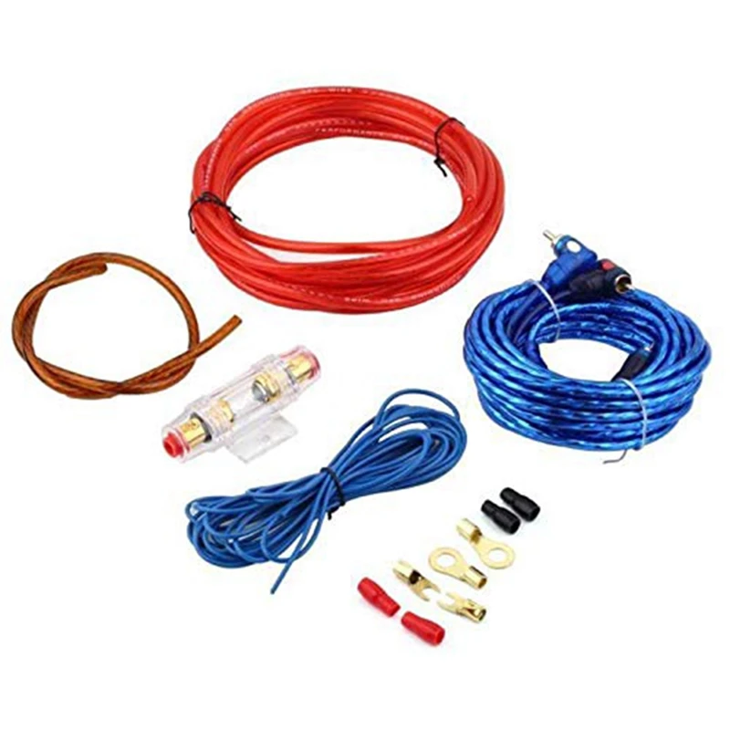 

8GA Power Cable Subwoofer Speaker Car Audio Wire Wiring Amplifier RCA Power Cable Fuse Kit